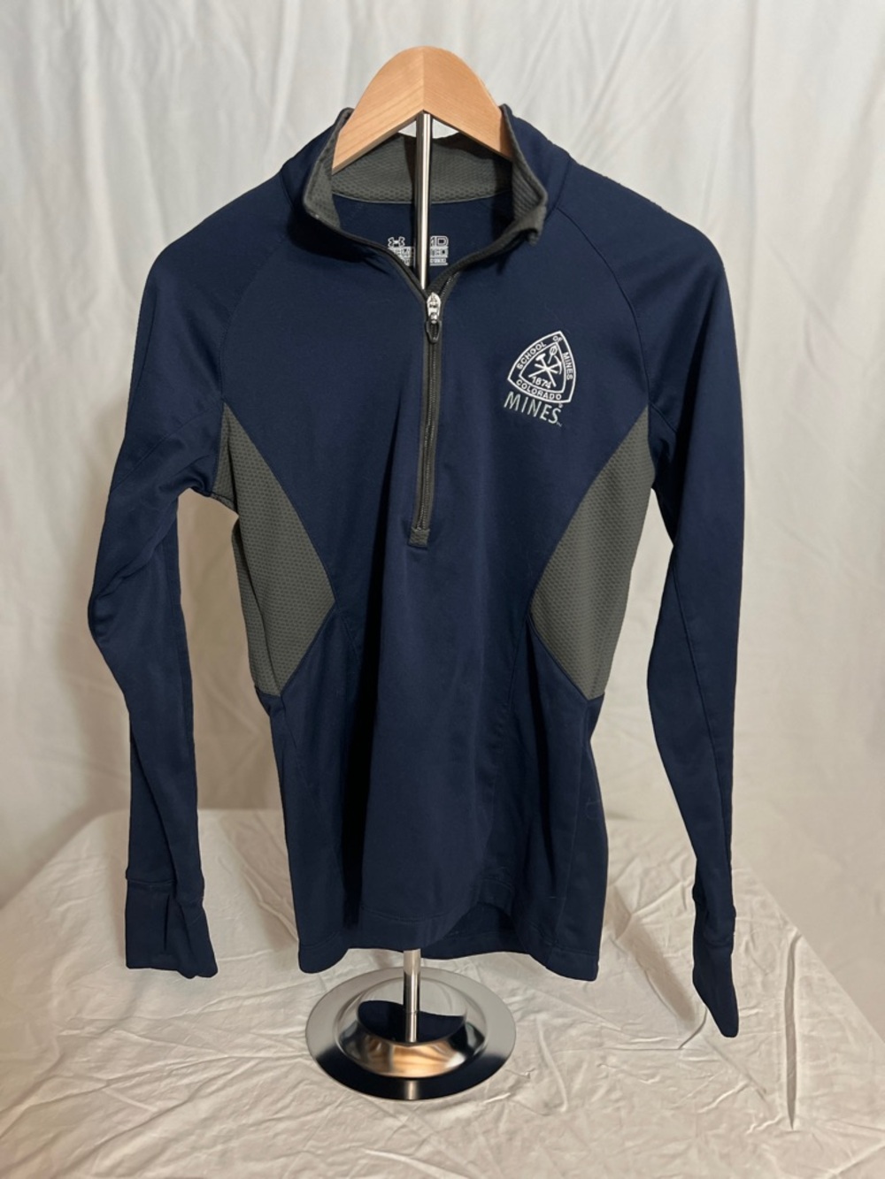 Colorado School of Mines Under Armour Navy & Gray Quarter-Zip Pullover Size M